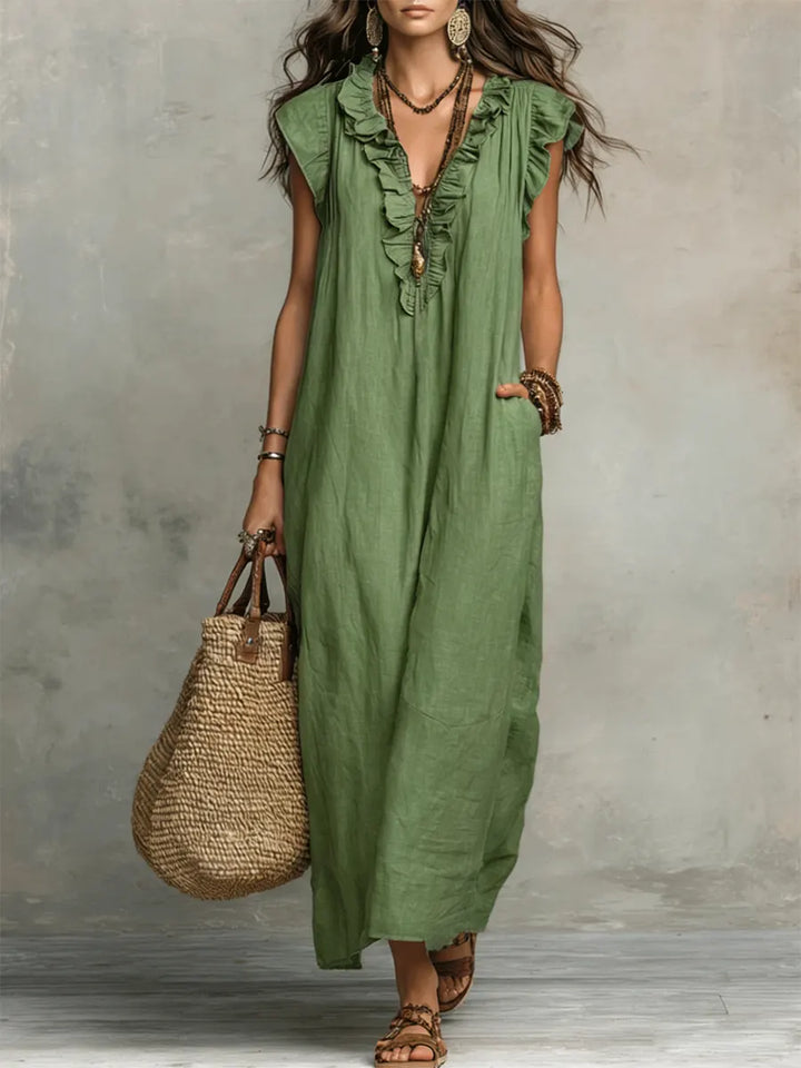Casa Marbella™ | Vestido Largo Camélia de Estilo Bohemio
