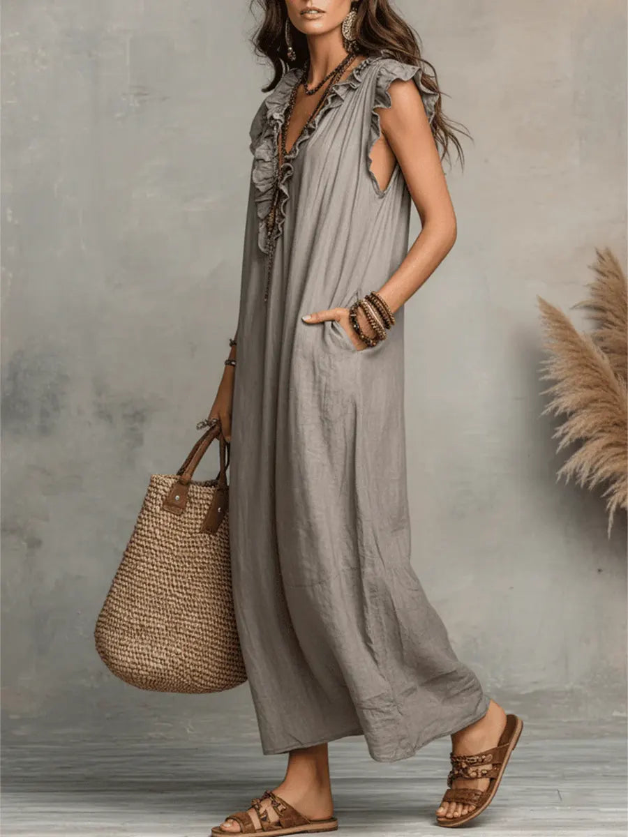 Casa Marbella™ | Vestido Largo Camélia de Estilo Bohemio