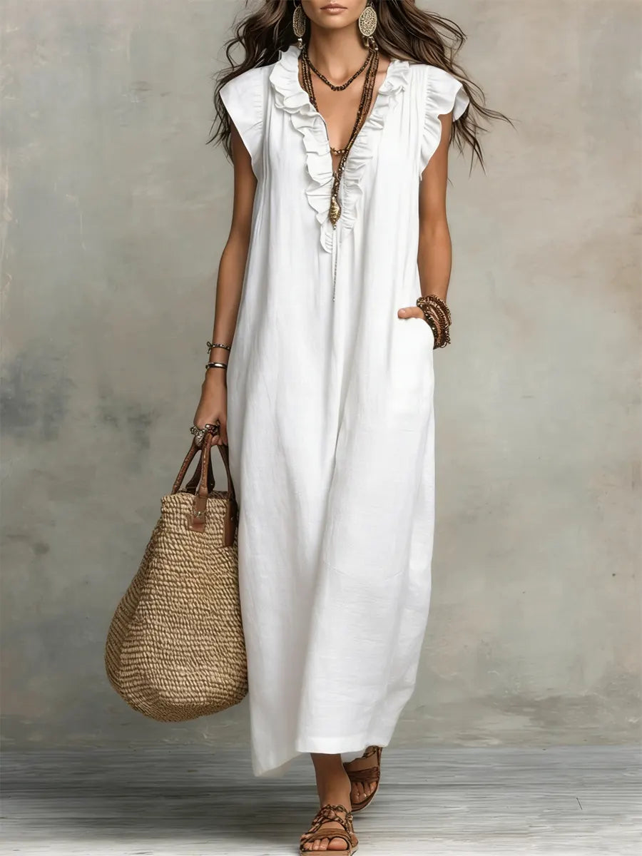 Casa Marbella™ | Vestido Largo Camélia de Estilo Bohemio