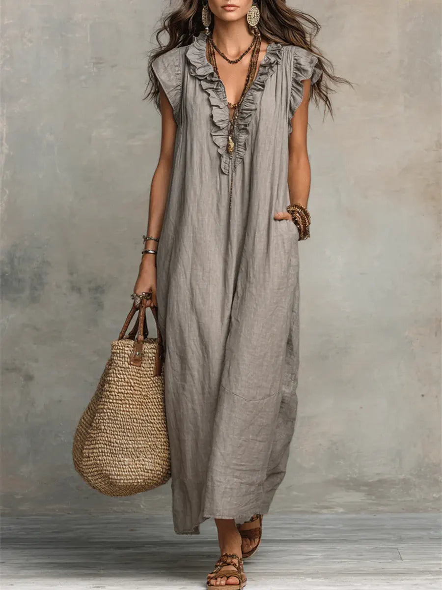 Casa Marbella™ | Vestido Largo Camélia de Estilo Bohemio